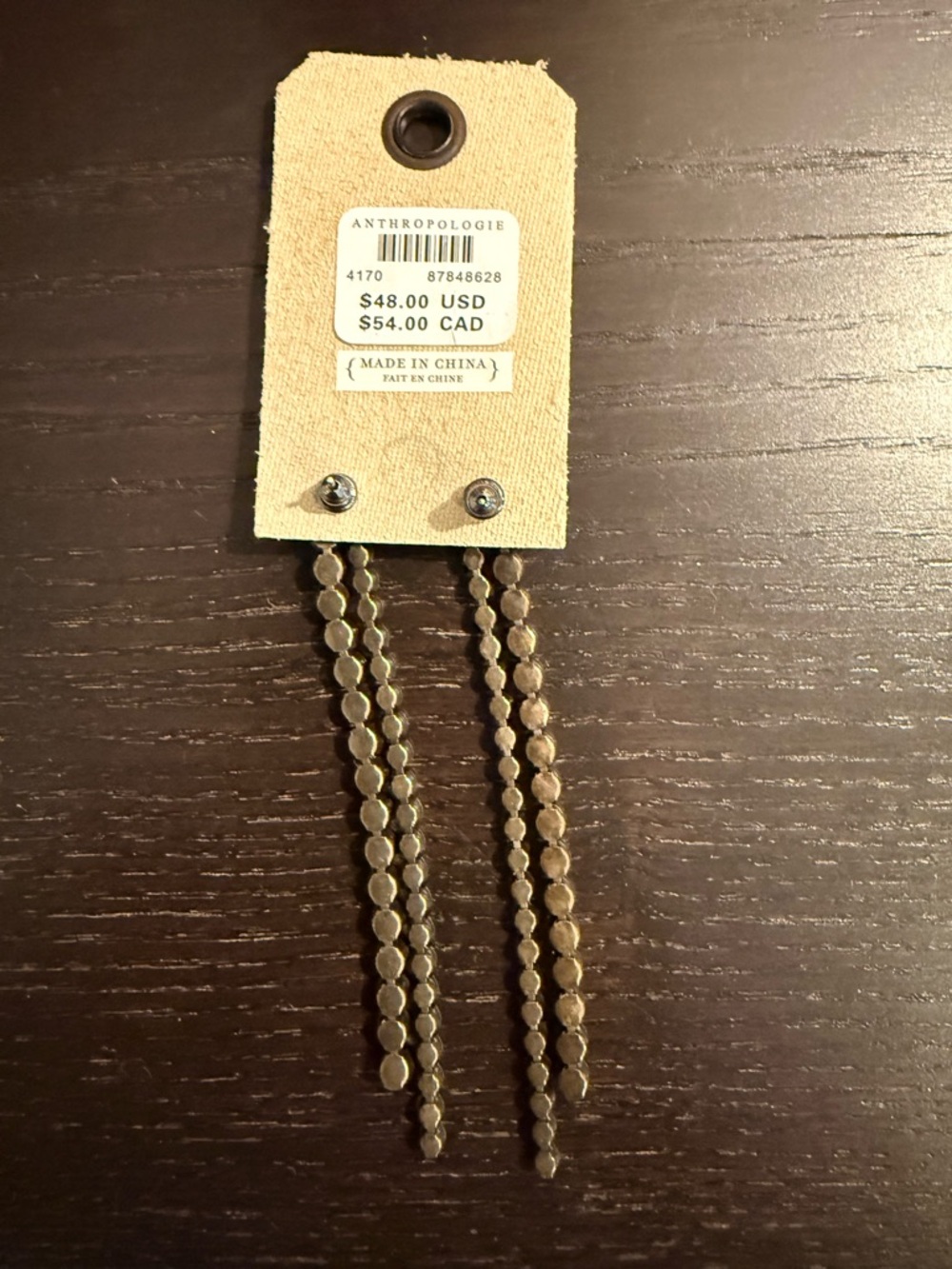 Anthropologie Gold-Tone Faceted Drop Earrings- NWT - Picture 2 of 2